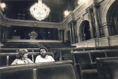 Al Parlament, amb Rosa Barenys. 1981