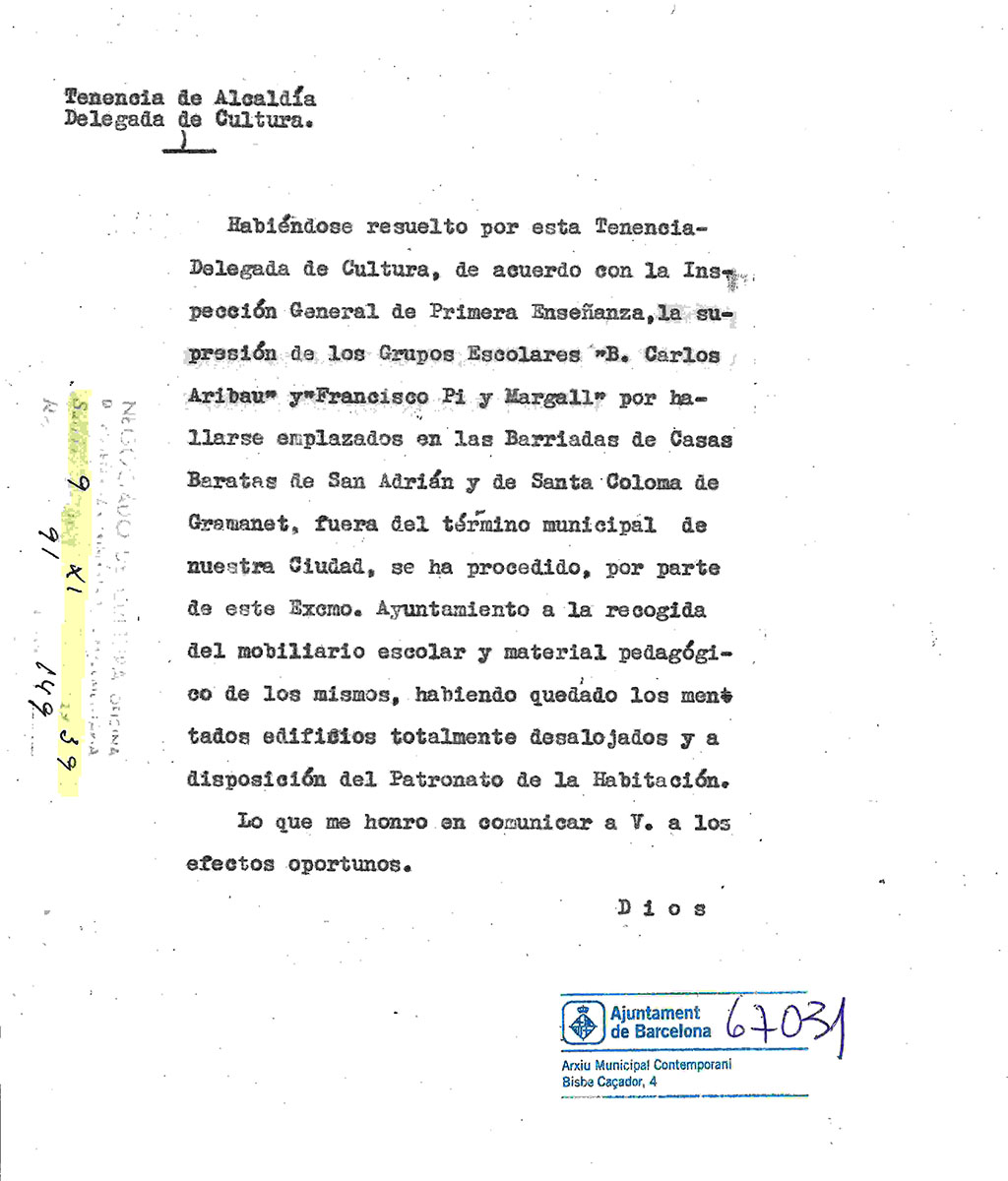 Resolució del 9 de novembre del 1939.